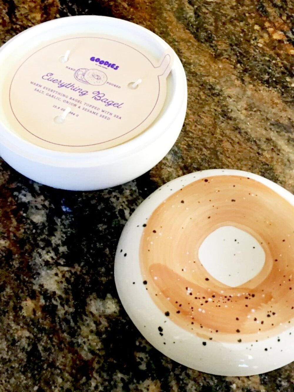 NWT Large Everything Bagel 3-Wick Hand Poured Candle 394g USA Made